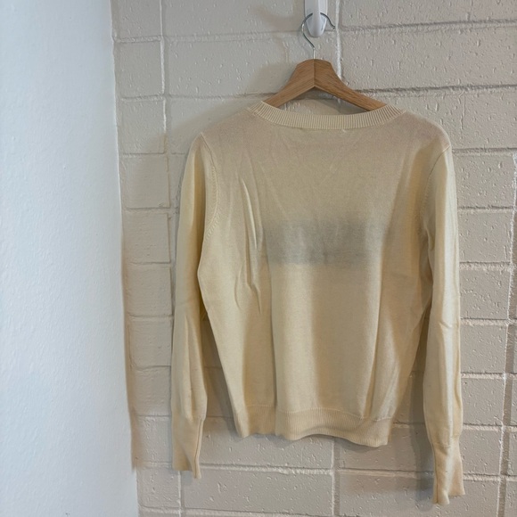 Frame cursive sweater in cream and black - Picture 7 of 7